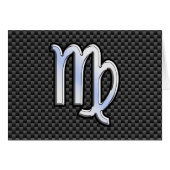 Virgo Zodiac Sign on Charcoal Carbon Fiber Style (Voorkant Horizontaal)