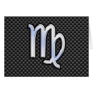 Virgo Zodiac Sign on Charcoal Carbon Fiber Style