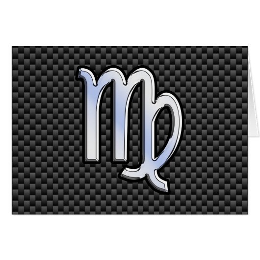 Virgo Zodiac Sign on Charcoal Carbon Fiber Style (Voorkant Horizontaal)