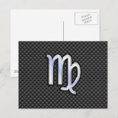 Virgo Zodiac Sign on Charcoal Carbon Fiber Style Briefkaart (Voorkant / Achterkant)