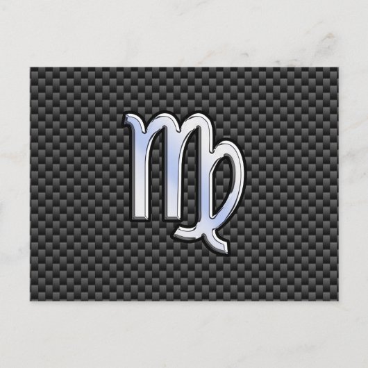 Virgo Zodiac Sign on Charcoal Carbon Fiber Style Briefkaart (Voorkant)