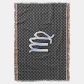Virgo Zodiac Sign on Charcoal Carbon Fiber Style Deken (Voorkant Verticaal)