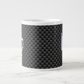Virgo Zodiac Sign on Charcoal Carbon Fiber Style Grote Koffiekop (Voorkant)