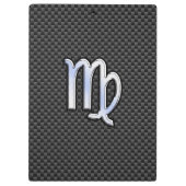 Virgo Zodiac Sign on Charcoal Carbon Fiber Style Klembord (Achterkant)
