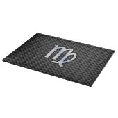 Virgo Zodiac Sign on Charcoal Carbon Fiber Style Snijplank (Hoek)