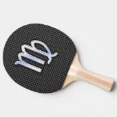 Virgo Zodiac Sign on Charcoal Carbon Fiber Style Tafeltennisbatje (Zijkant)