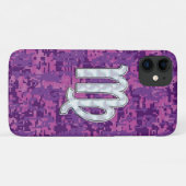 Virgo Zodiac Sign on Fuchsia Digital Camouglage Case-Mate iPhone Case (Achterkant (horizontaal))
