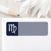 Virgo Zodiac Sign on Navy Blue Carbon Fiber Print Etiket (Insitu)