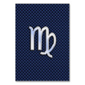 Virgo Zodiac Sign on Navy Blue Carbon Fiber Print Kaart (Voorkant)
