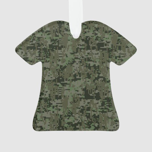 Virgo Zodiac Sign on Olive Green Digital Camo Ornament (achterkant)