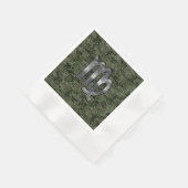 Virgo Zodiac Sign on Olive Green Digital Camo Servetten (Hoek)