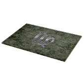 Virgo Zodiac Sign on Olive Green Digital Camo Snijplank (Hoek)