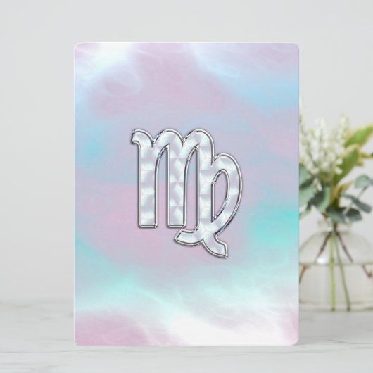 Virgo Zodiac Sign on Pastels Moeder Pearl (Staand voorkant)