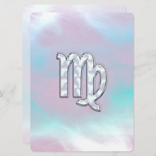 Virgo Zodiac Sign on Pastels Moeder Pearl (Voorkant / Achterkant)