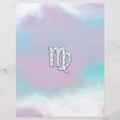 Virgo Zodiac Sign on Pastels Nacre Style Print (Voorkant)