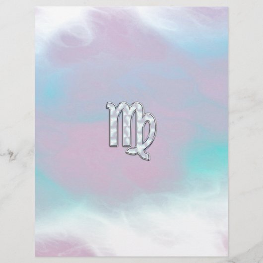 Virgo Zodiac Sign on Pastels Nacre Style Print (Voorkant)