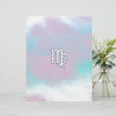 Virgo Zodiac Sign on Pastels Nacre Style Print (Staand voorkant)
