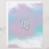 Virgo Zodiac Sign on Pastels Nacre Style Print (Voorkant / Achterkant)