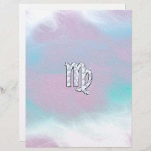 Virgo Zodiac Sign on Pastels Nacre Style Print (Voorkant / Achterkant)