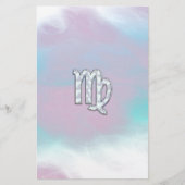 Virgo Zodiac Sign on Pastels Nacre Style Print Briefpapier (Voorkant)