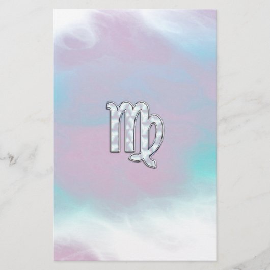 Virgo Zodiac Sign on Pastels Nacre Style Print Briefpapier (Voorkant)