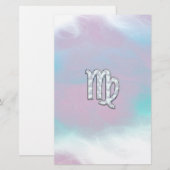 Virgo Zodiac Sign on Pastels Nacre Style Print Briefpapier (Voorkant / Achterkant)