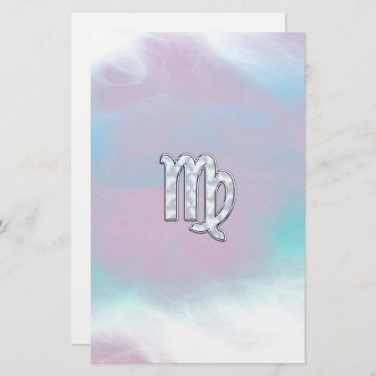 Virgo Zodiac Sign on Pastels Nacre Style Print Briefpapier (Voorkant / Achterkant)