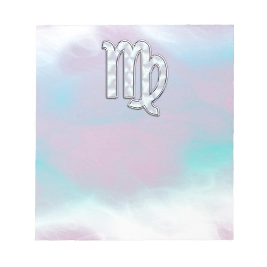 Virgo Zodiac Sign on Pastels Nacre Style Print Notitieblok (Voorkant)