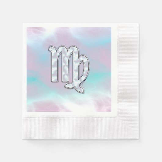 Virgo Zodiac Sign on Pastels Nacre Style Print Servet (Voorkant)