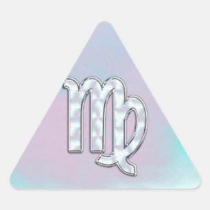 Virgo Zodiac Sign on Pastels Nacre Style Print Sticker