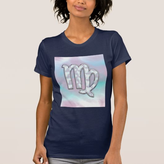 Virgo Zodiac Sign on Pastels Nacre Style Print T-shirt (Voorkant)