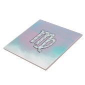 Virgo Zodiac Sign on Pastels Nacre Style Print Tegeltje (Zijkant)