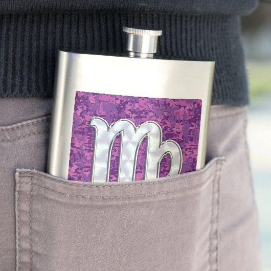 Virgo Zodiac Sign on Pink Fuchsia Digital Camo Flacon (Voorbeeld)