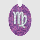 Virgo Zodiac Sign on Pink Fuchsia Digital Camo Ornament (voorkant)