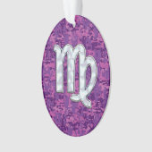Virgo Zodiac Sign on Pink Fuchsia Digital Camo Ornament (voorkant)