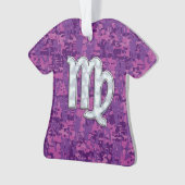 Virgo Zodiac Sign on Pink Fuchsia Digital Camo Ornament (voorkant)
