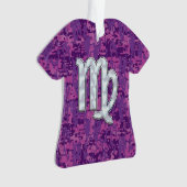 Virgo Zodiac Sign on Pink Fuchsia Digital Camo Ornament (voorkant)