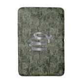 Virgo Zodiac Sign on Woodland Digital Camo Badmat (Voorkant Verticaal)