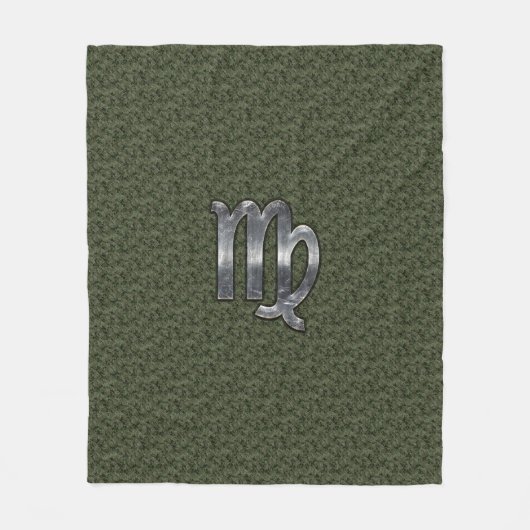 Virgo Zodiac Sign on Woodland Digital Camo Fleece Deken (Voorkant)