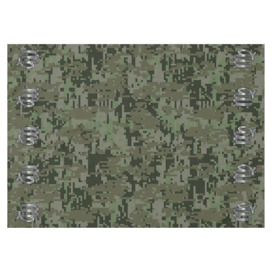 Virgo Zodiac Sign on Woodland Digital Camo Tafelkleed (Voorkant (Horizontaal))