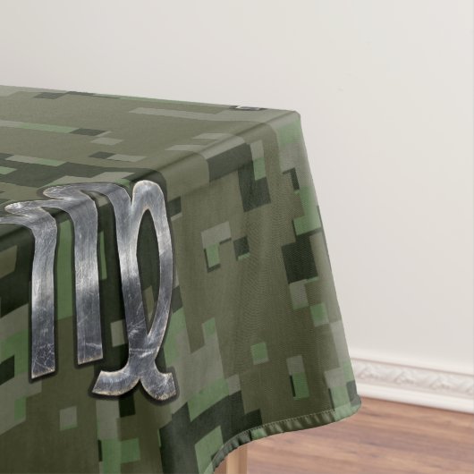 Virgo Zodiac Sign on Woodland Digital Camo Tafelkleed (Voorbeeld)