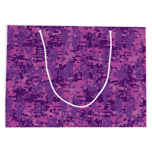 Virgo Zodiac Sign Pink Fuchsia Digital Camouflage Groot Cadeauzakje (Achterkant)