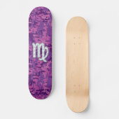 Virgo Zodiac Sign Pink Fuchsia Digital Camouflage Persoonlijk Skateboard (Voorkant)