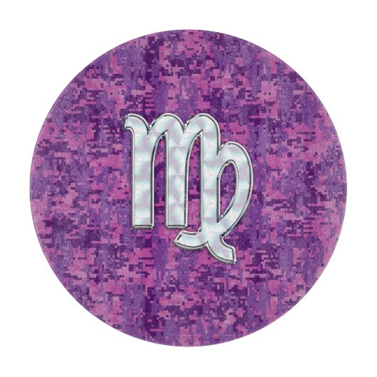 Virgo Zodiac Sign Pink Fuchsia Digital Camouflage Snijplank (Voorkant)