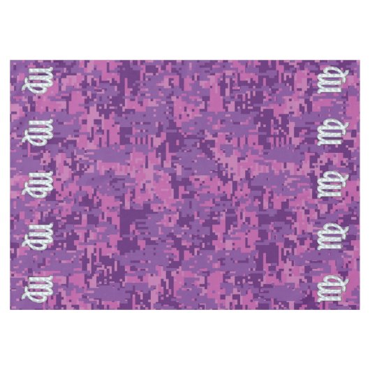 Virgo Zodiac Sign Pink Fuchsia Digital Camouflage Tafelkleed (Voorkant (Horizontaal))