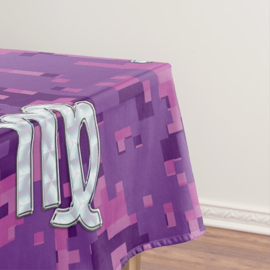 Virgo Zodiac Sign Pink Fuchsia Digital Camouflage Tafelkleed (Voorbeeld)