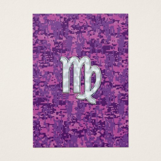 Virgo Zodiac Sign Pink Fuchsia Digital Camouflage Visitekaartje (Voorkant)