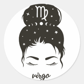Virgo Zodiac Sign Ronde Sticker