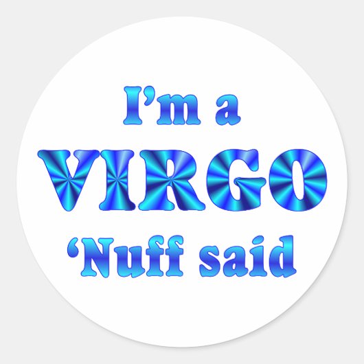 Virgo Zodiac Sign Ronde Sticker (Voorkant)