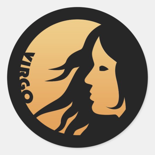 Virgo Zodiac Sign Ronde Sticker (Voorkant)
